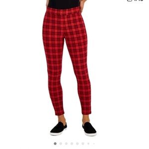 Style & Co. Red and Black Plaid Leggings